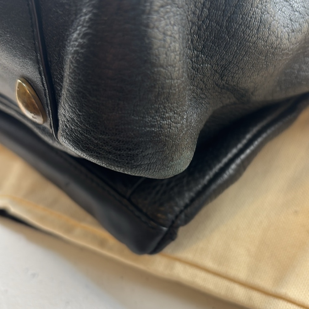 Rag & Bone black medium pilot satchel handbag w/dust bag top handle leather boho - Picture 14 of 15